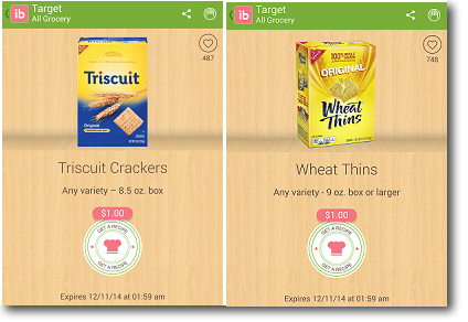 Triscuit Crackers y Wheat Thins ibotta