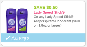 cupon Lady Speed Stick