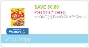 cupon Ohs Cereal