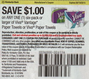 cupon VIva paper towels