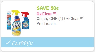cupon OxiClean Pre-Treater Spray