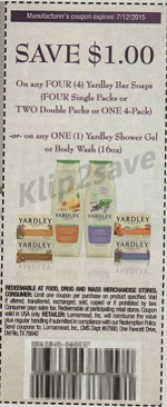 cupon Yardley Soap