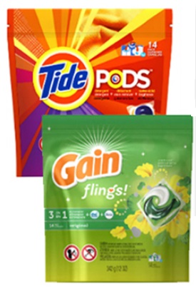 Tide Pods o Gain Flings Detergent