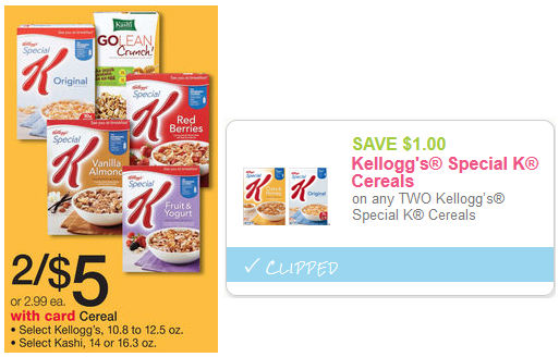Kelloggs Special K Cereals coupon