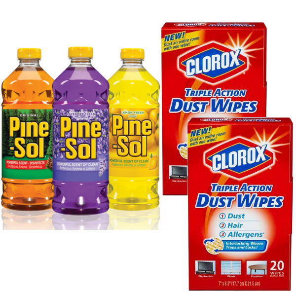 Pine-Sol y Clorox Dust Wipes