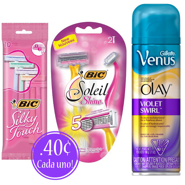 Rasuradoras Bic y Crema de afeitar Venus