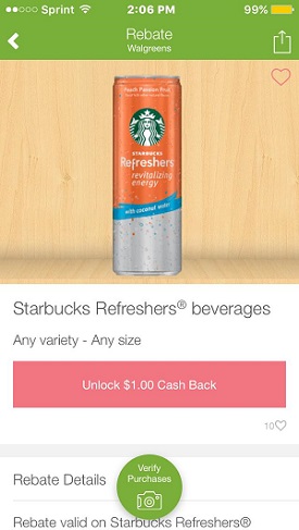 Starbucks Refreshers - ibotta