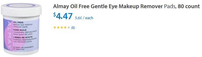 Almay Oil Free Gentle Eye Makeup Remover Pads, 80 count - Walmart_com