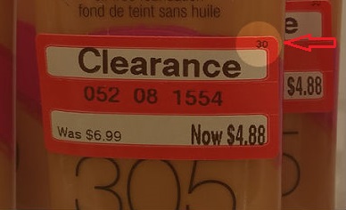 Clearance sticker