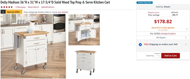 dolly-madison-solid-wood-top-prep-serve-kitchen-cart-kmart-offer