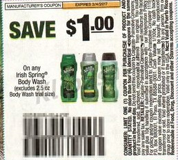 Irish Spring coupon SS 2-12-17