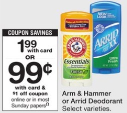 Arm & Hammer or Arrid Deodorant - Walgreens 3_12