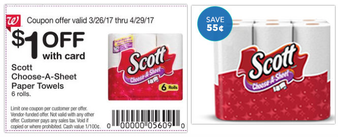 Cupones para Papel toalla Scott - Walgreens