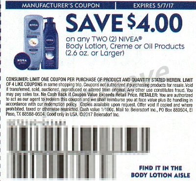 Nivea Body Lotion, Creme or Oil Product - SS 4_23