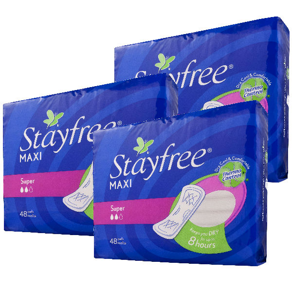 Stayfree Maxi Pads de 48 ct