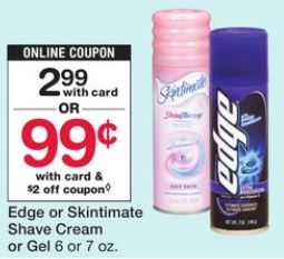 Skintimate o Edge Shave Gel - Walgreens Ad 11-19-17