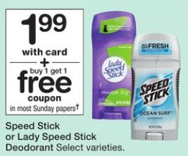 Speed Stick - Walgreens Ad 1-21-18