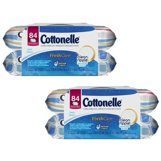 Cottonelle Flushable Wipes de 84 ct