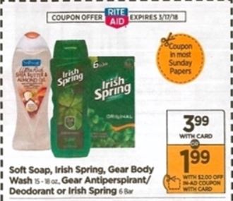 Irish Spring Body Wash - Rite Aid Ad 3-11-18