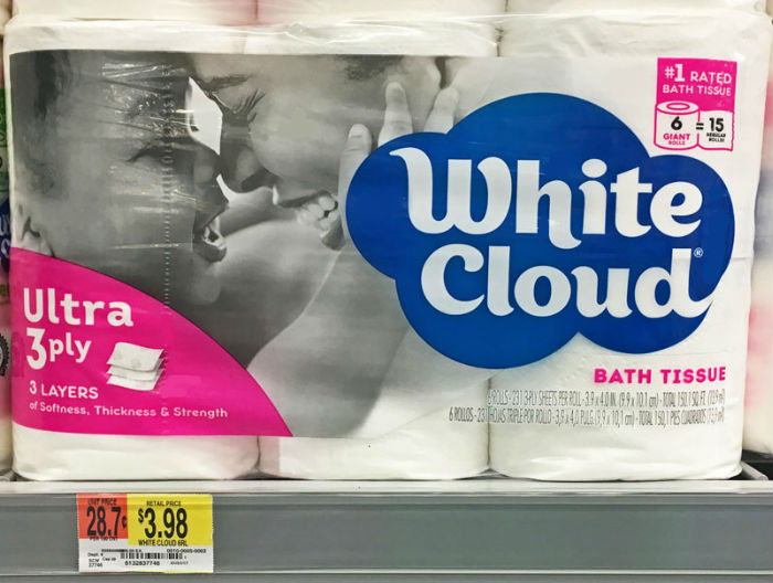 White Cloud 3-Ply Bath Tissue 6 Giant Rolls a solo $0.98 en Walmart