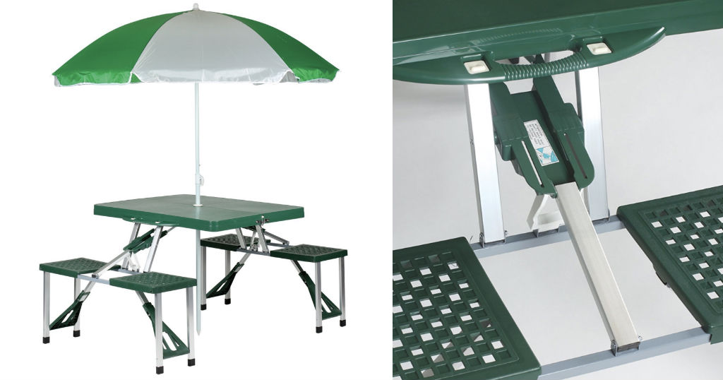 Picnic Table and Umbrella Combo Pack solo $36 (reg $70)