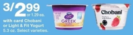 Yogurt Chobani - Walgreens Ad 8-19-18