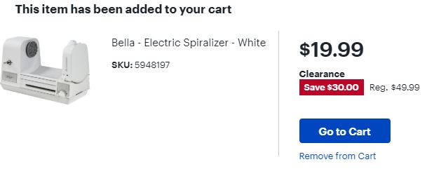 Bella Electric Spiralizer - Best Buy