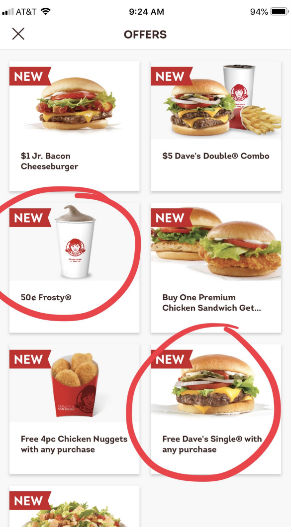 Wendys offers
