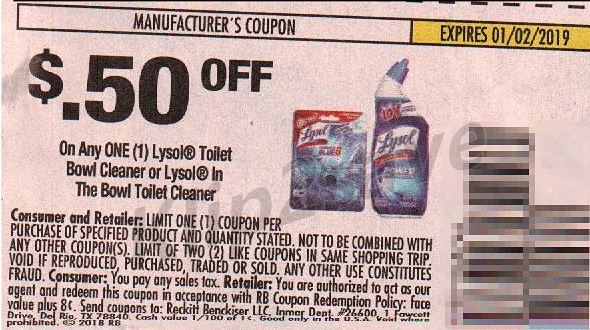 Lysol Toilet Bowl Cleaner - SS 11-18-18