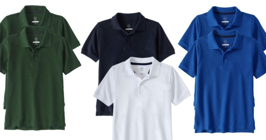 Dos Camisas Escolares Wonder Nation Polo Pique por $7.94 en Walmart