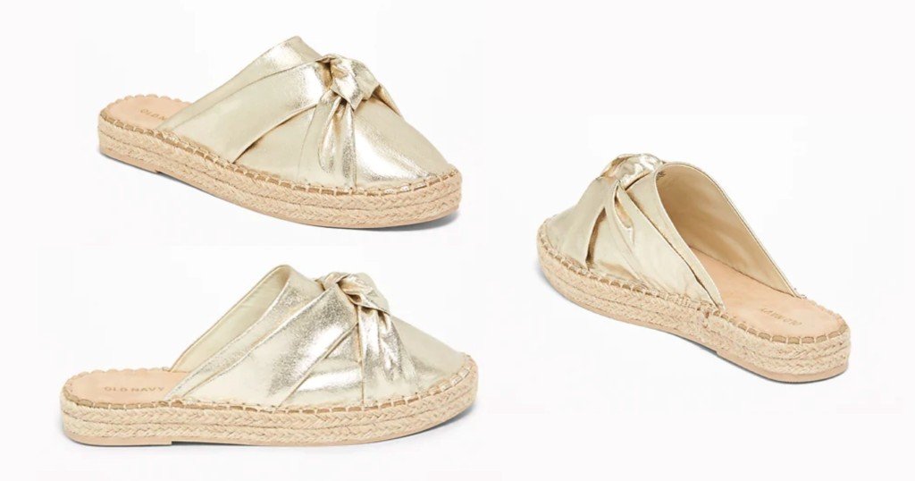 Old Navy Knotted Metallic Faux Leather Espadrille a solo $10.48 (Reg ...